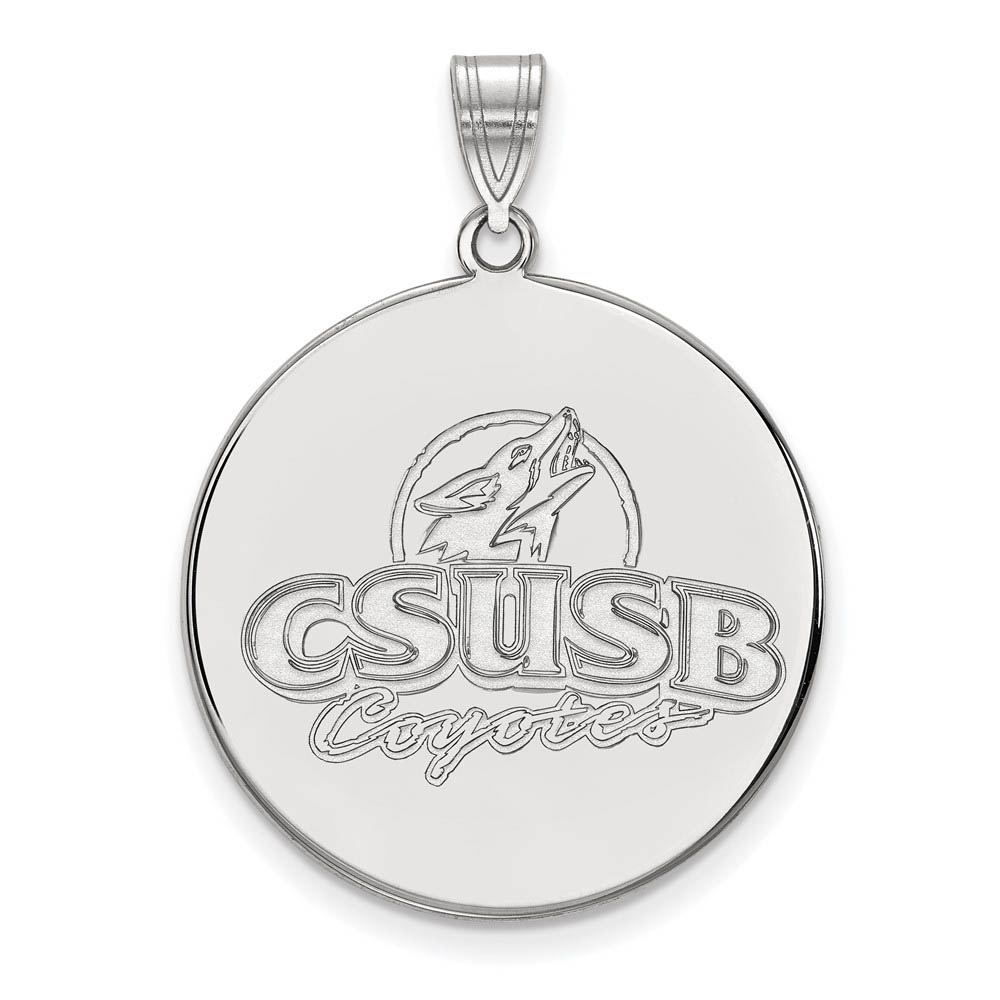 Sterling Silver California State San Bernardino Disc Pendant
