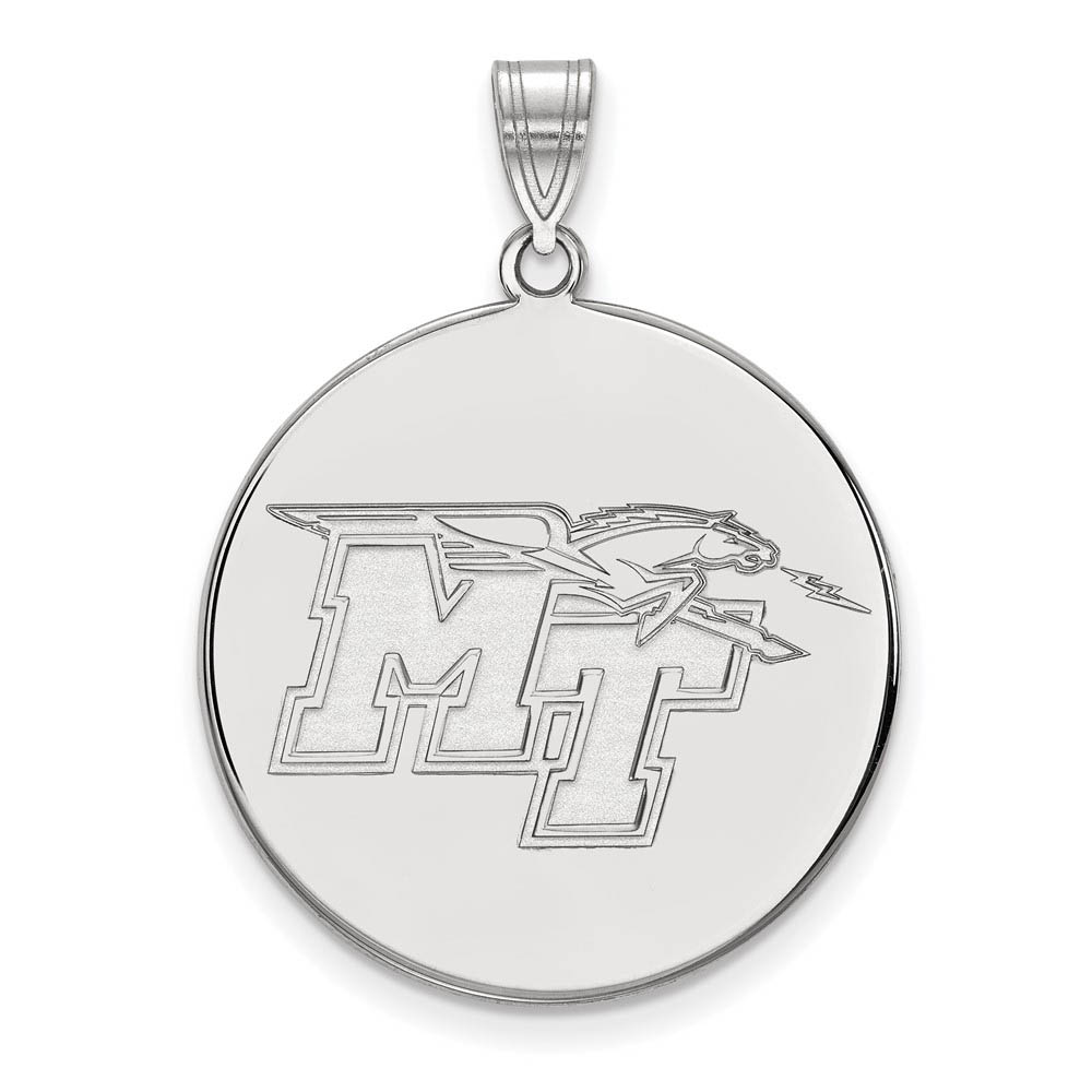 Sterling Silver Middle Tennessee State Disc Pendant