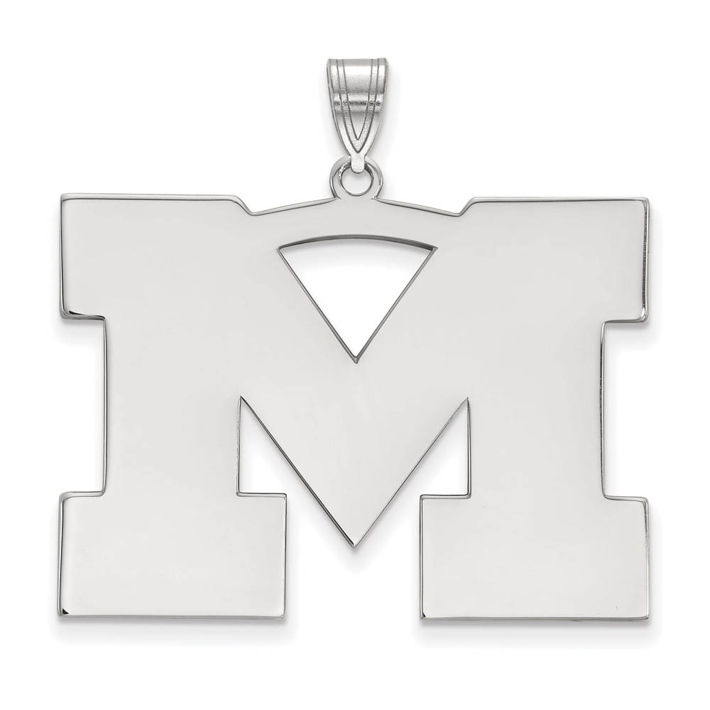 Sterling Silver U. of Michigan Initial Pendant
