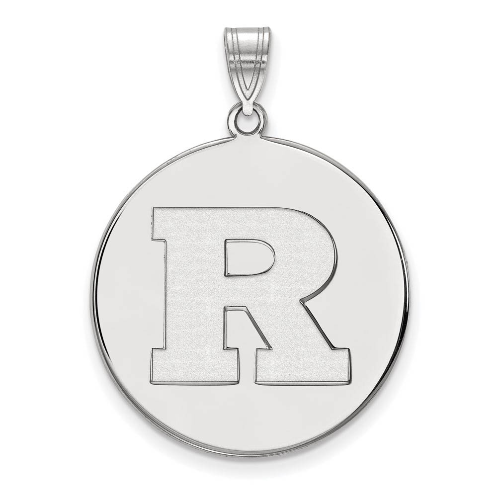 Sterling Silver Rutgers Initial R Disc Pendant