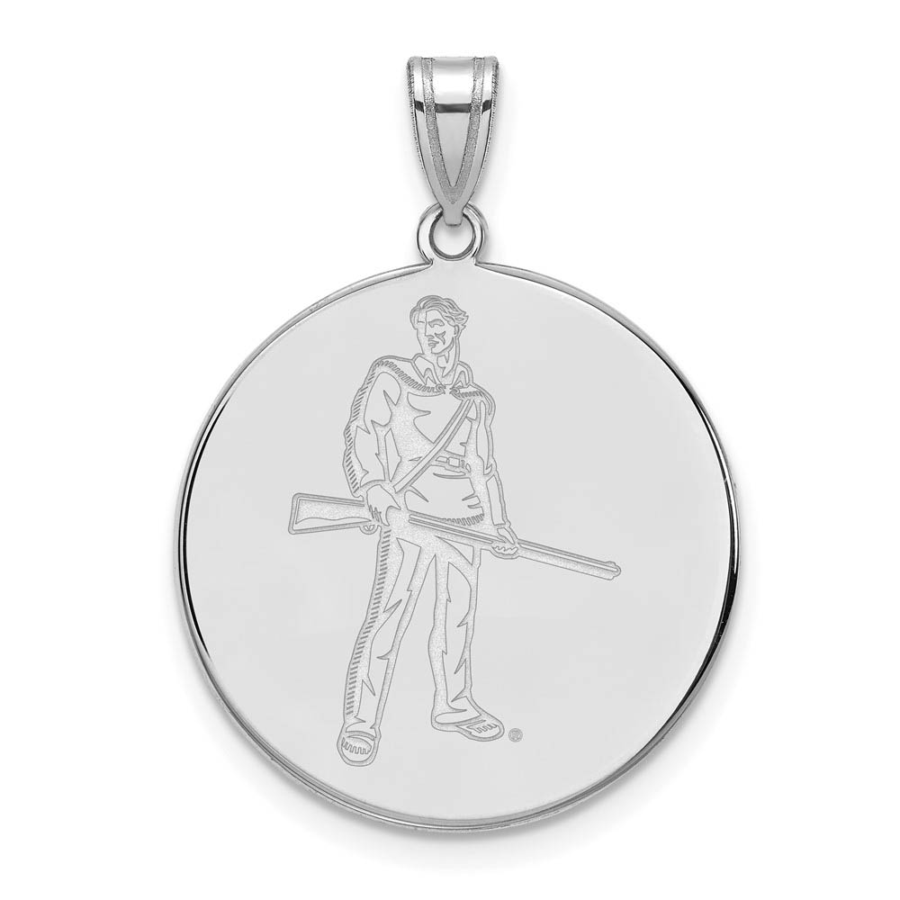 Sterling Silver West Virginia U. Mascot Disc Pendant