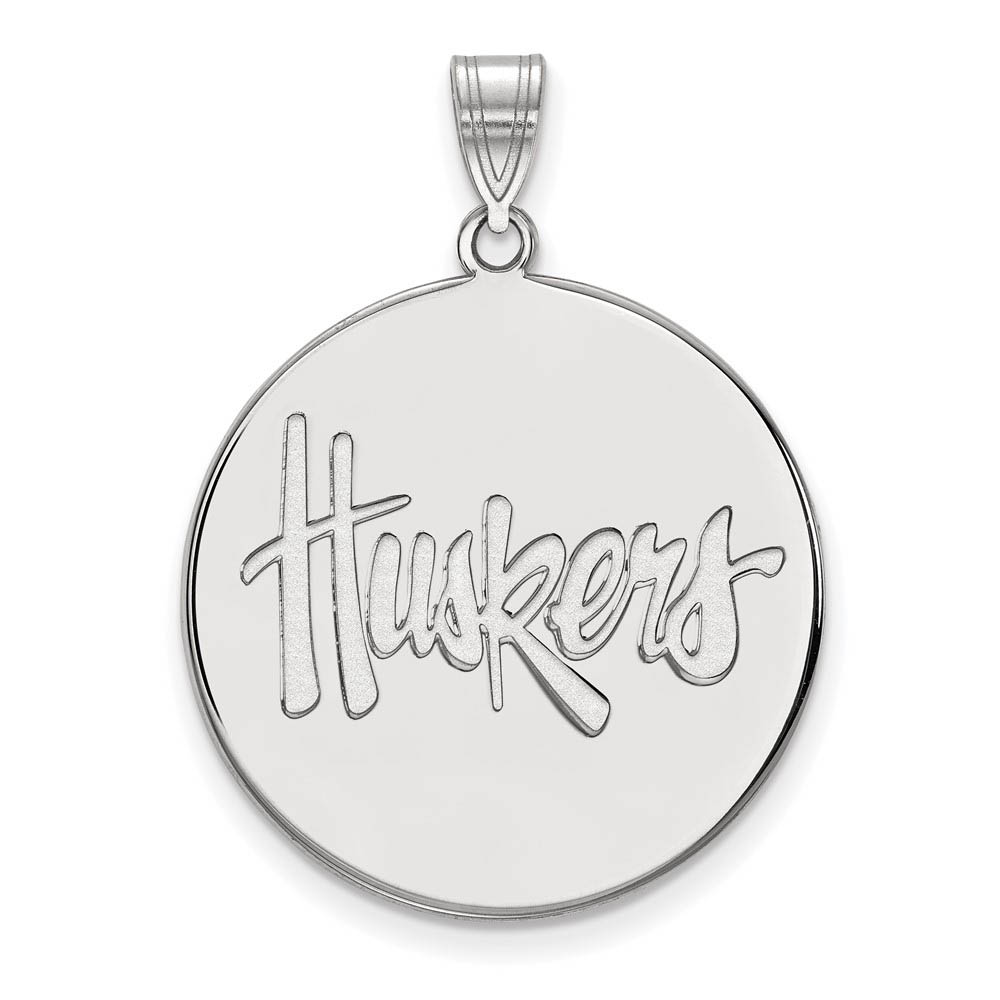 Sterling Silver U. of Nebraska Disc Pendant