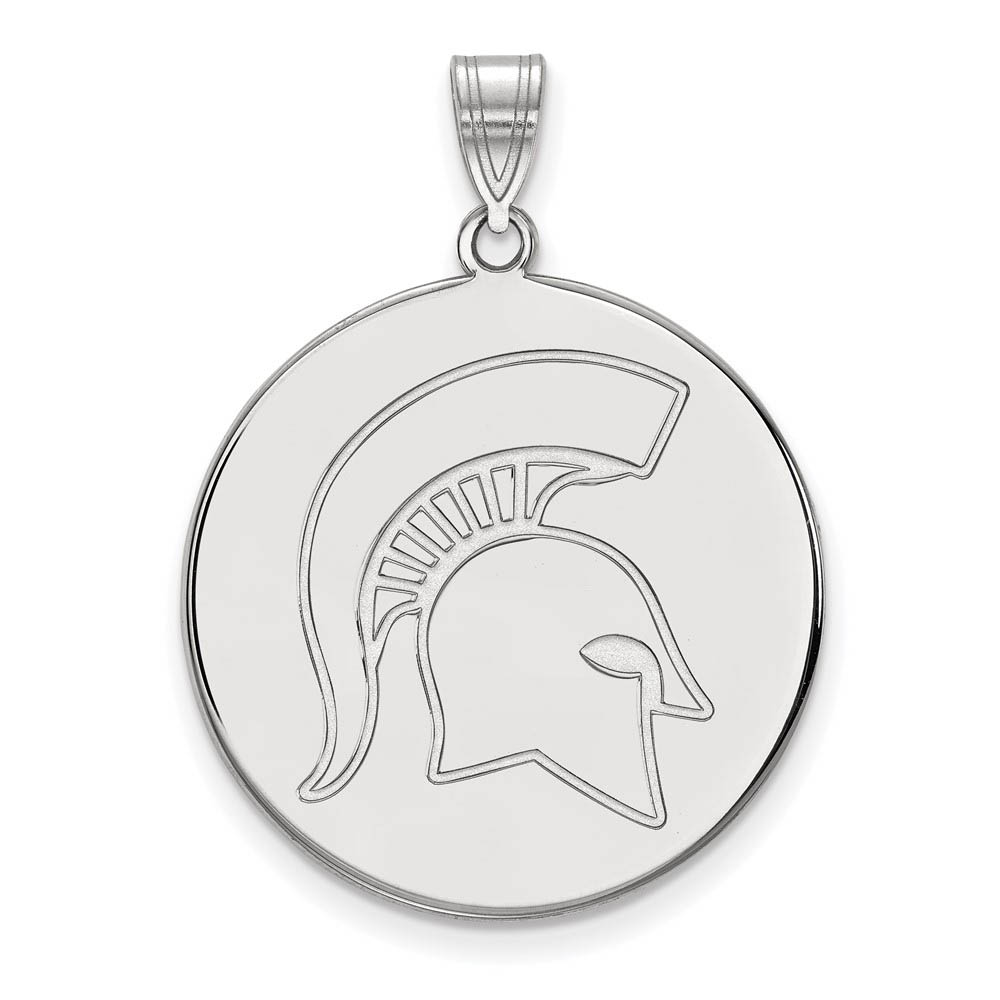 Sterling Silver Michigan State Logo Disc Pendant