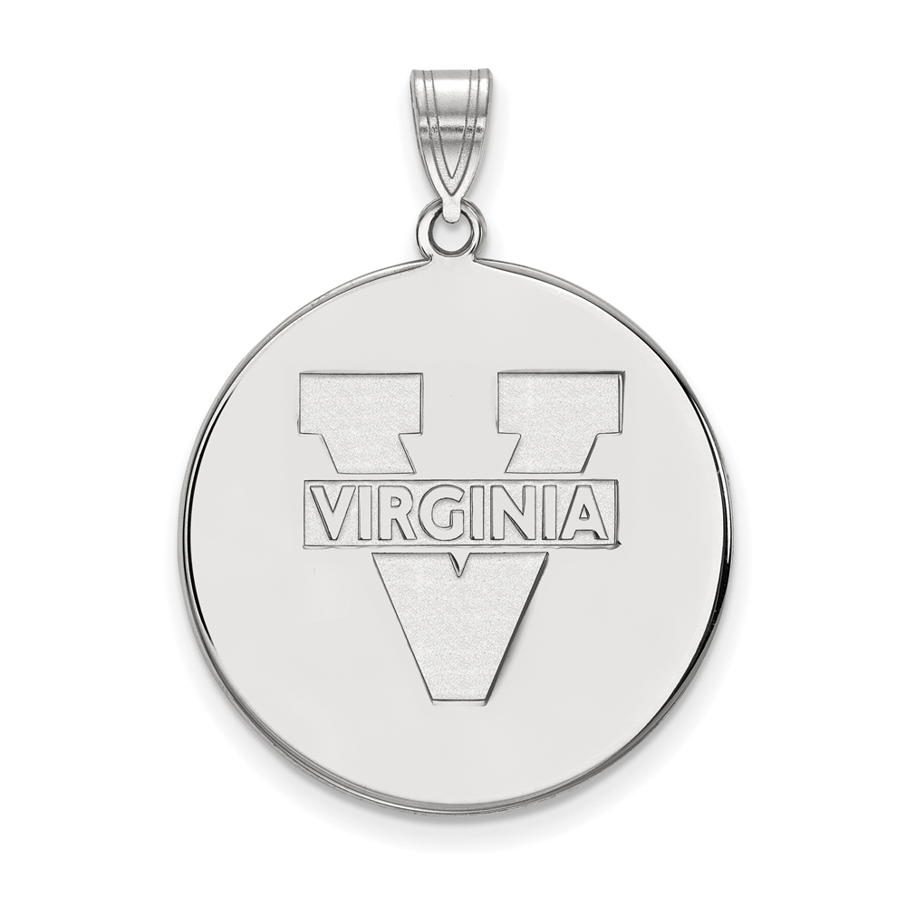 Sterling Silver U. of Virginia 'V' Logo Disc Pendant