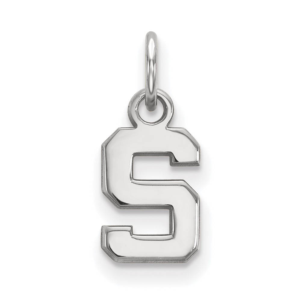 10k White Gold Michigan State XS (Tiny) Initial Charm or Pendant