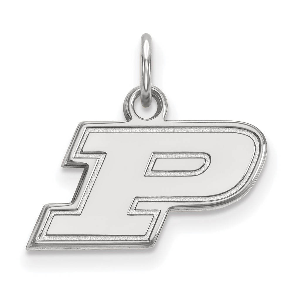10k White Gold Purdue Initial P Charm or Pendant