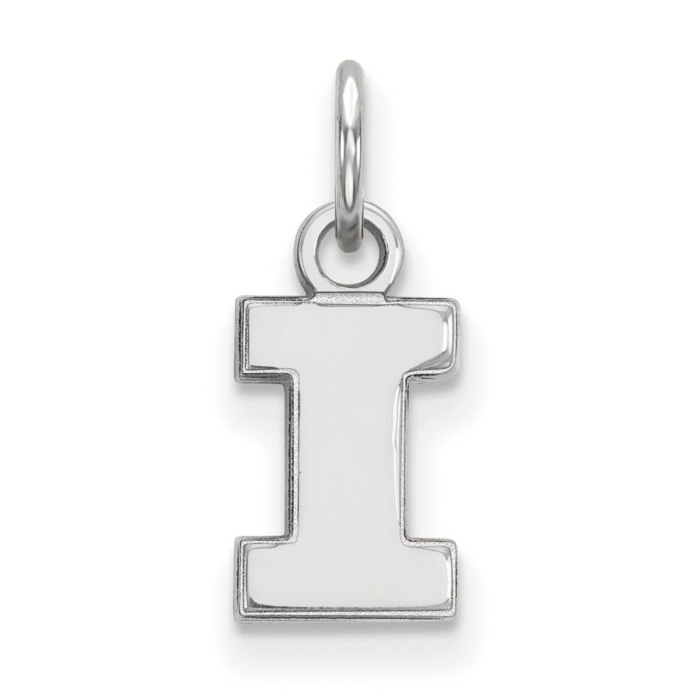 10k White Gold U. of Illinois (Tiny) Initial I Charm or Pendant