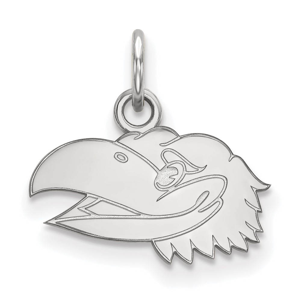 14k White Gold U. of Kansas (Tiny) Left Profile Mascot Charm
