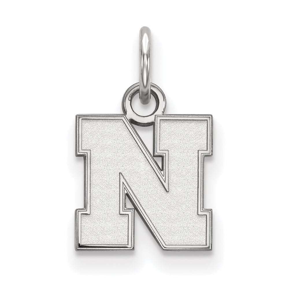 14k White Gold U. of Nebraska (Tiny) Initial N Charm or Pendant