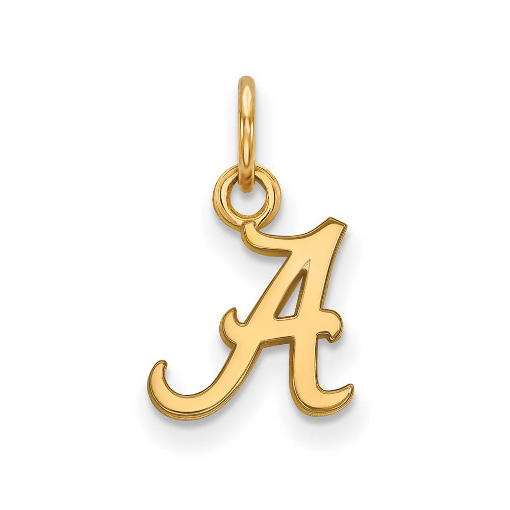 14k Yellow Gold U. of Alabama (Tiny) Initial A Charm or Pendant