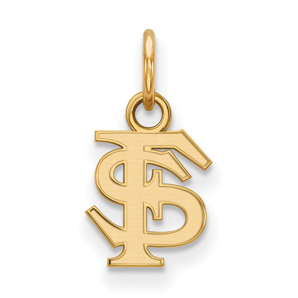 14k Gold Plated Silver Florida State (Tiny) 'FS' Charm or Pendant