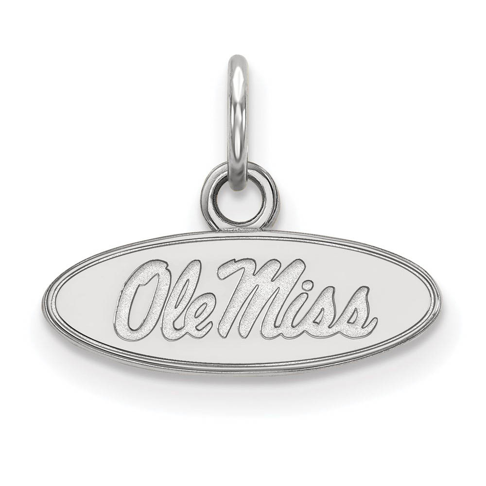 Sterling Silver U. of Mississippi (Tiny) Oval 'Ole Miss' Charm