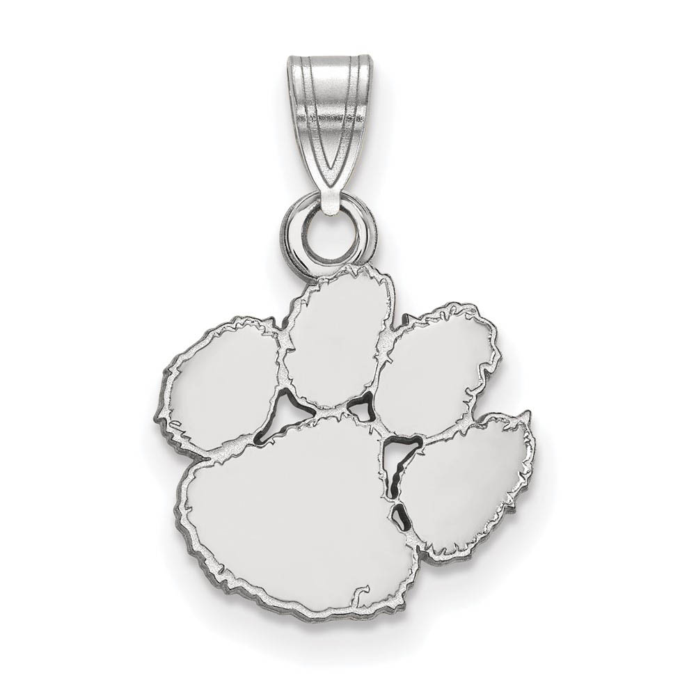 10k White Gold Clemson U Pendant