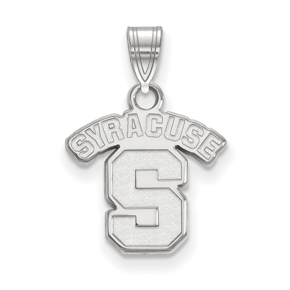 10k White Gold Syracuse U. Small 'SYRACUSE S' Pendant