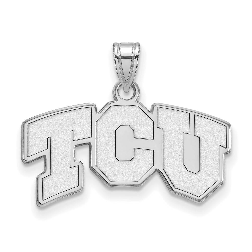 10k White Gold Texas Christian U. 'TCU' Pendant