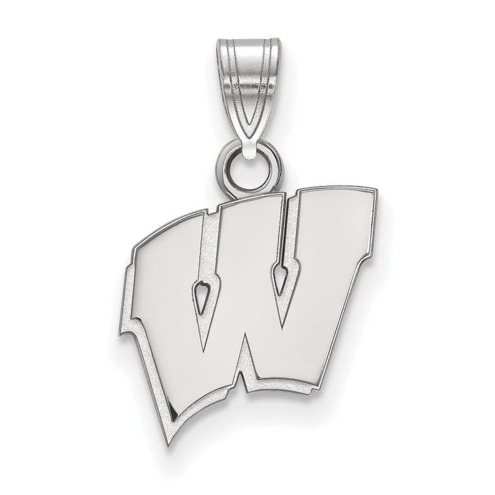 10k White Gold U. of Wisconsin Initial W Pendant