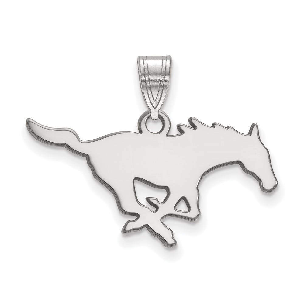 10k White Gold Southern Methodist U. Pendant