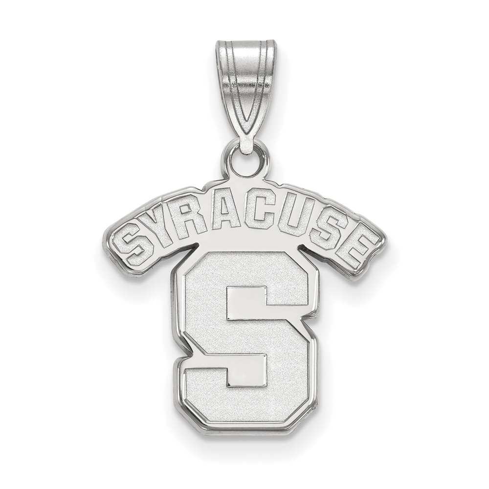 10k White Gold Syracuse U. Medium 'SYRACUSE S' Pendant
