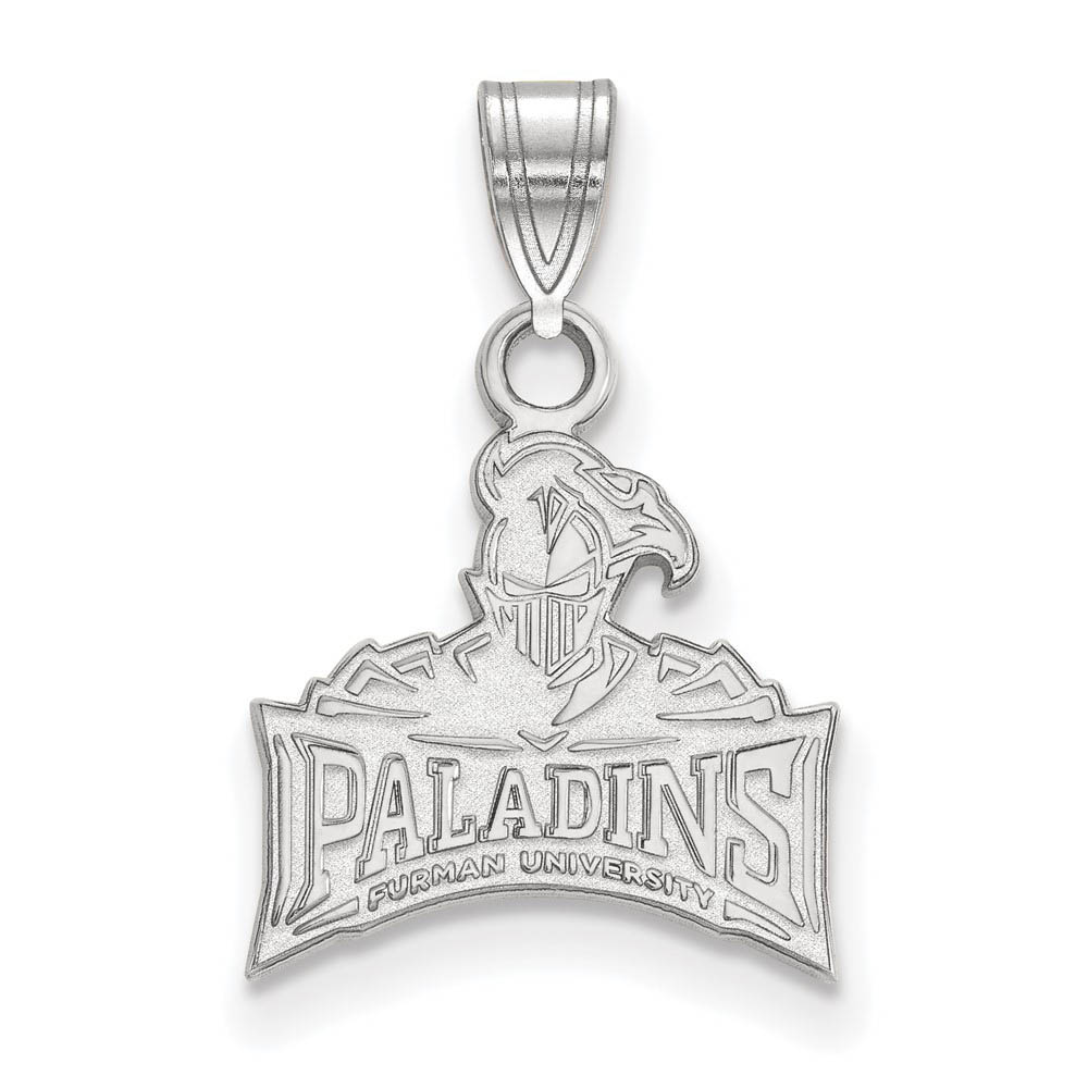 10k White Gold Furman U Logo Pendant