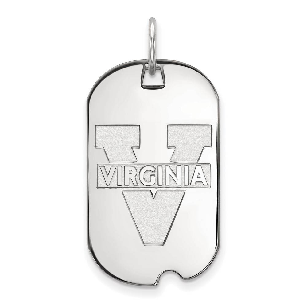 10k White Gold U. of Virginia 'V' Logo Dog Tag Pendant