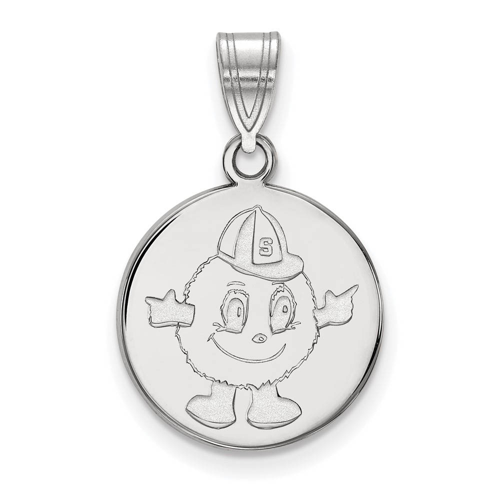 10k White Gold Syracuse U. Disc Pendant