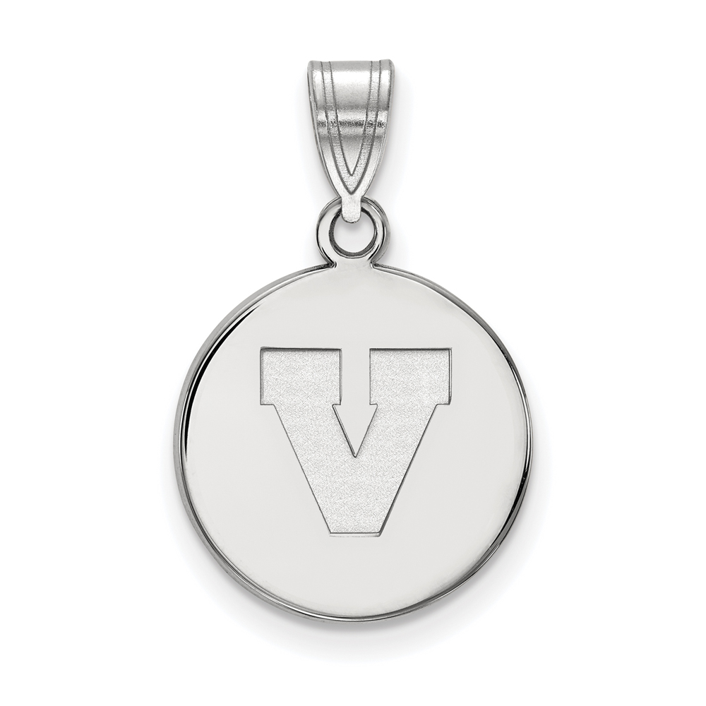 10k White Gold U. of Virginia Initial V Disc Pendant