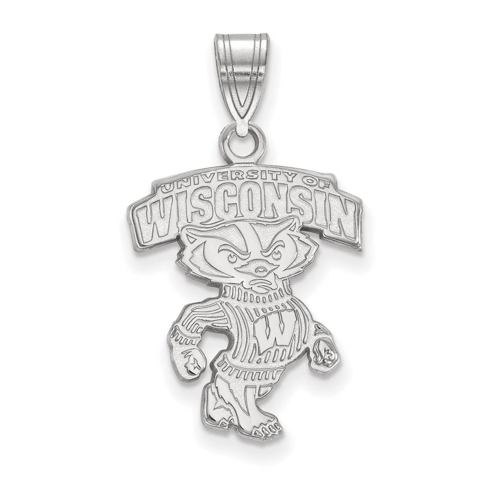10k White Gold U. of Wisconsin Logo Pendant