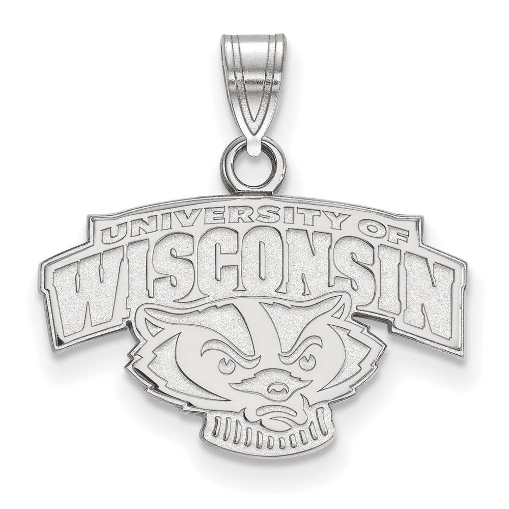 10k White Gold U. of Wisconsin Mascot Logo Pendant