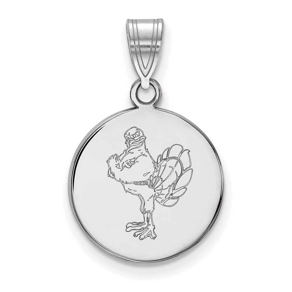 10k White Gold Virginia Tech Mascot Logo Disc Pendant