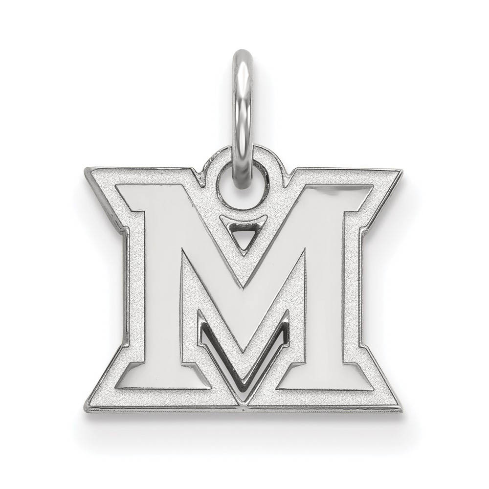 14k White Gold Miami U XS (Tiny) Initial Charm or Pendant