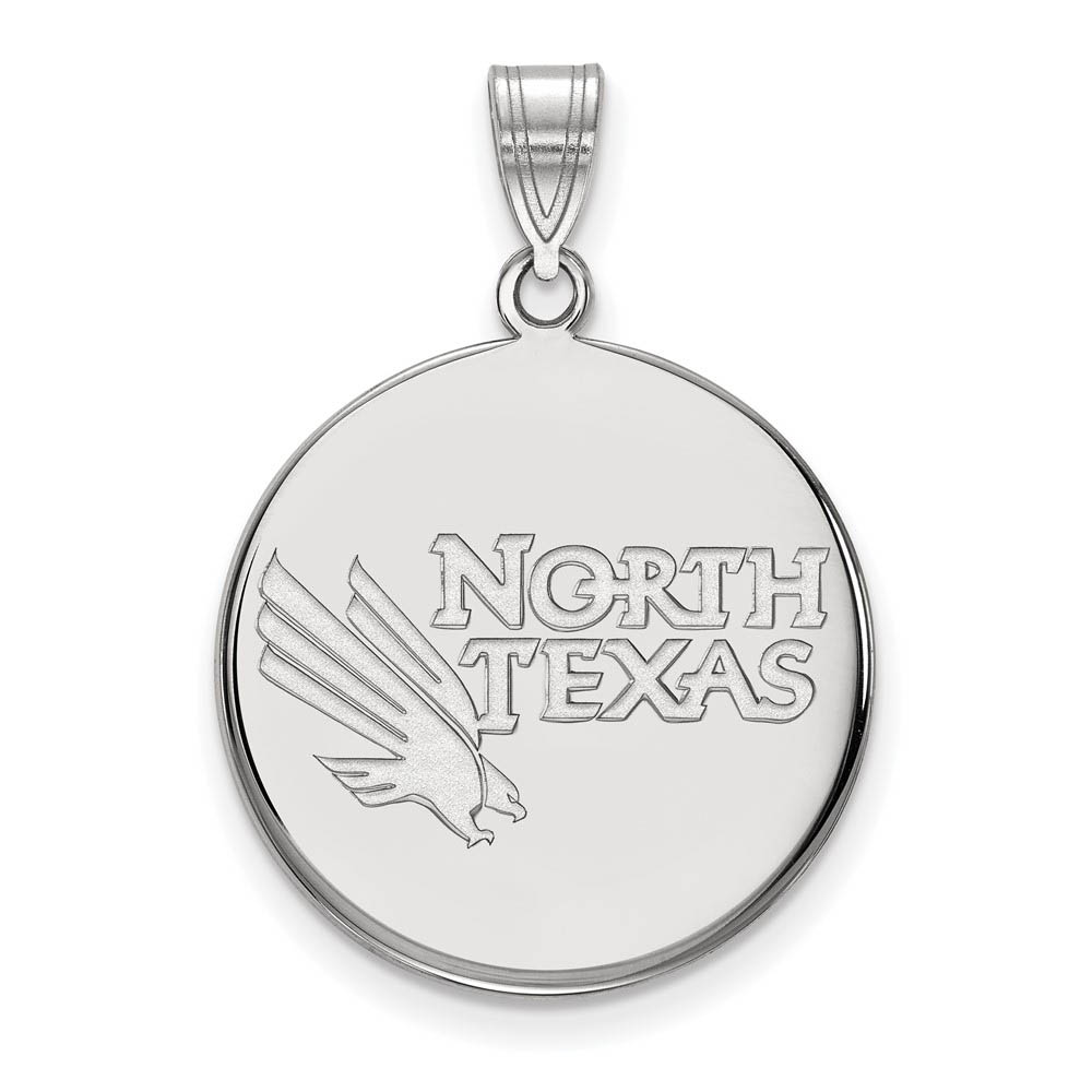 14k White Gold North Texas Disc Pendant
