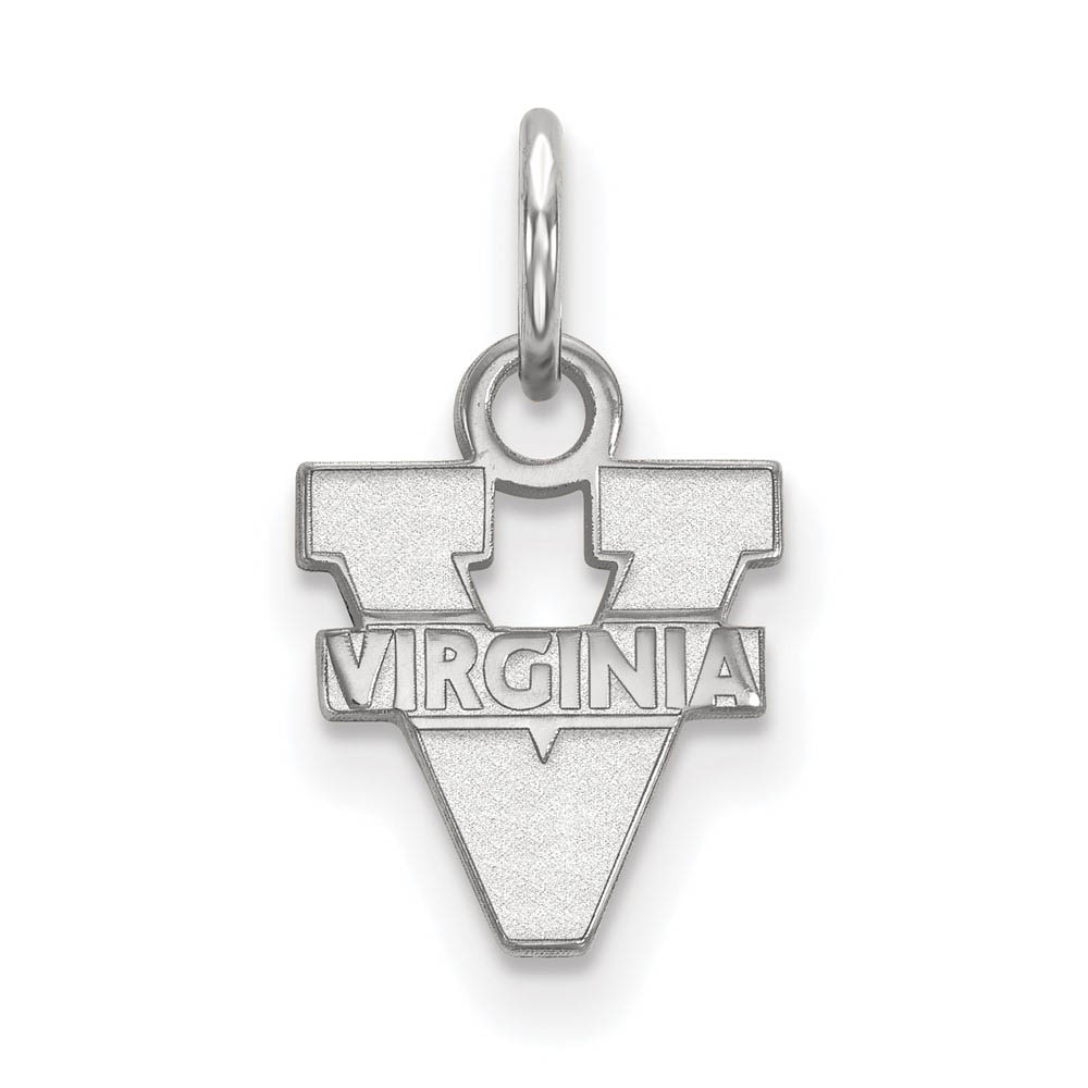 14k White Gold U. of Virginia (Tiny) 'V' Logo Charm or Pendant