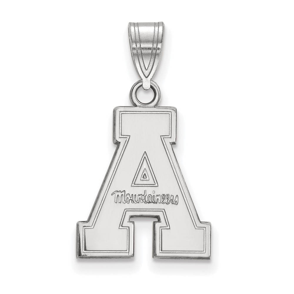 14k White Gold Appalachian State Logo Pendant