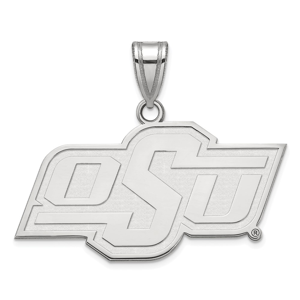 14k White Gold Oklahoma State Pendant