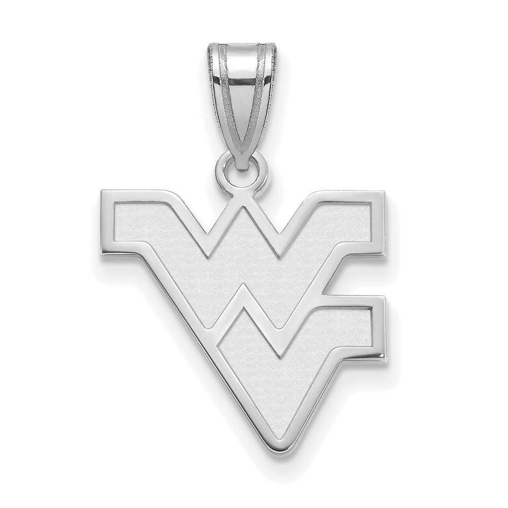 14k White Gold West Virginia U. Logo Pendant