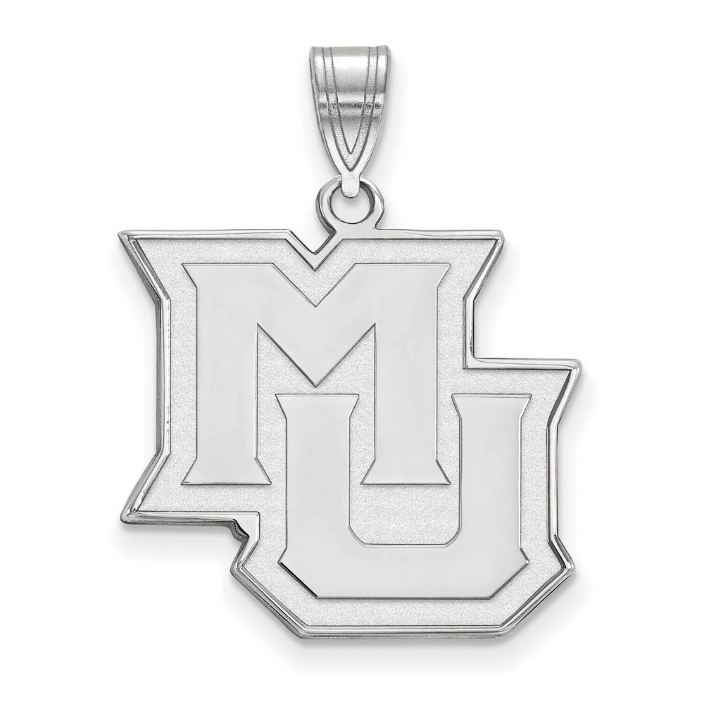 14k White Gold Marquette U 'MU' Pendant