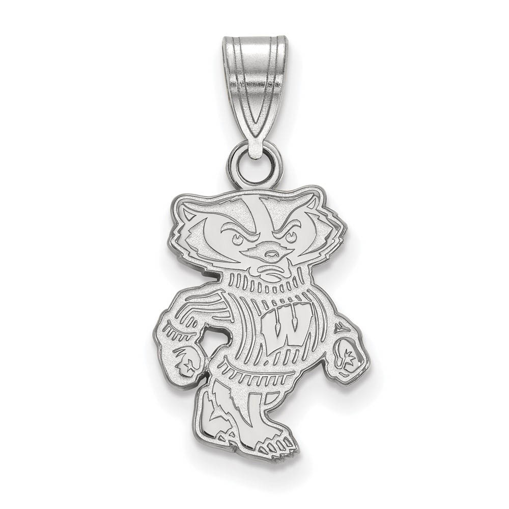 14k White Gold U. of Wisconsin Badgers Pendant