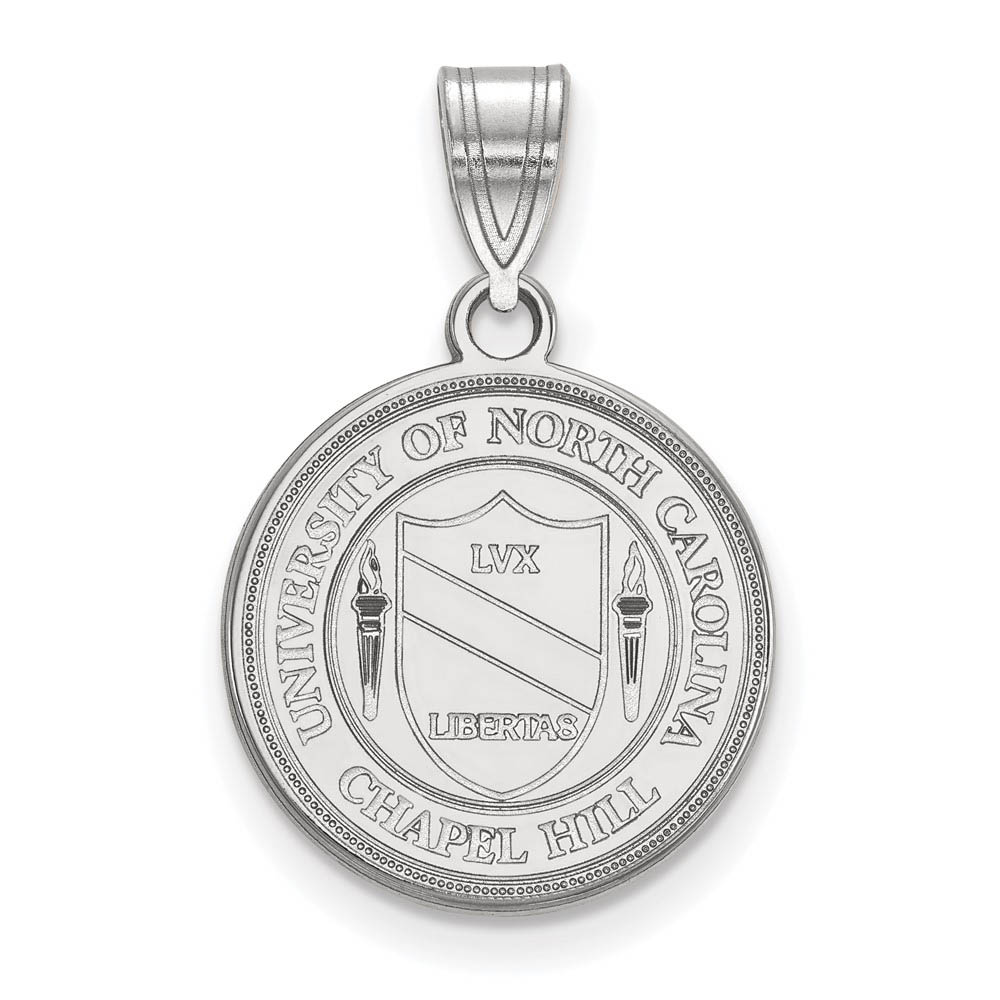 14k White Gold North Carolina Crest Pendant