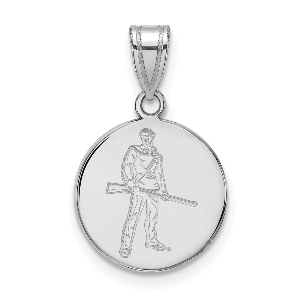 14k White Gold West Virginia U. Mascot Disc Pendant