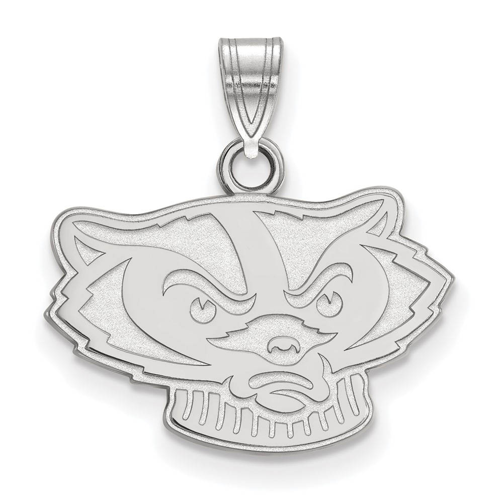 14k White Gold U. of Wisconsin Mascot Pendant