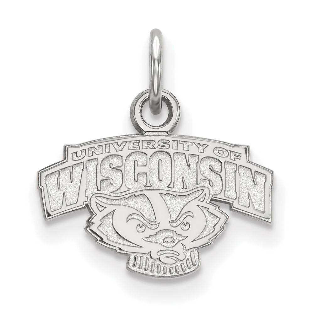14k White Gold U. of Wisconsin (Tiny) Mascot Logo Charm or Pendant