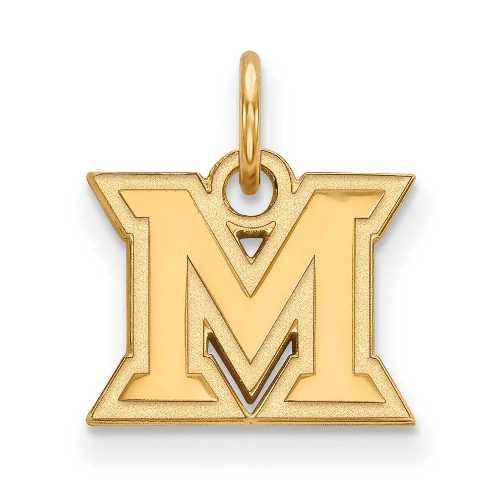 14k Gold Plated Silver Miami U XS (Tiny) Initial Charm or Pendant