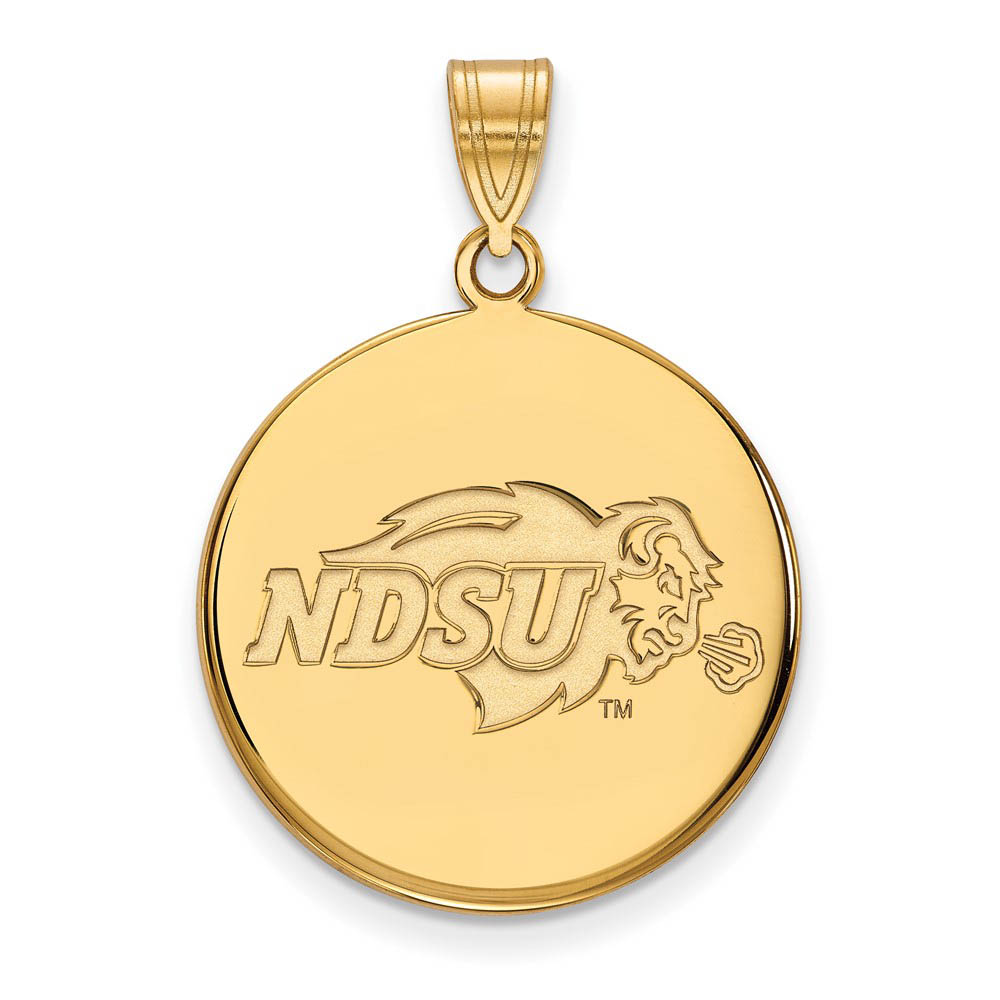 14k Gold Plated Silver North Dakota State Disc Pendant