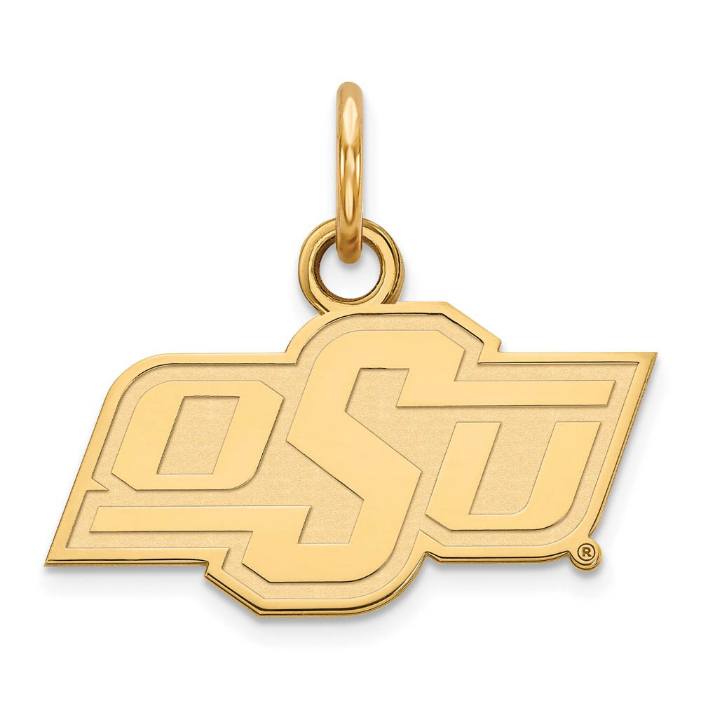 14k Gold Plated Silver Oklahoma State (Tiny) 'OSU' Charm or Pendant