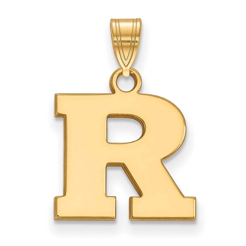 14k Gold Plated Silver Rutgers Initial R Pendant