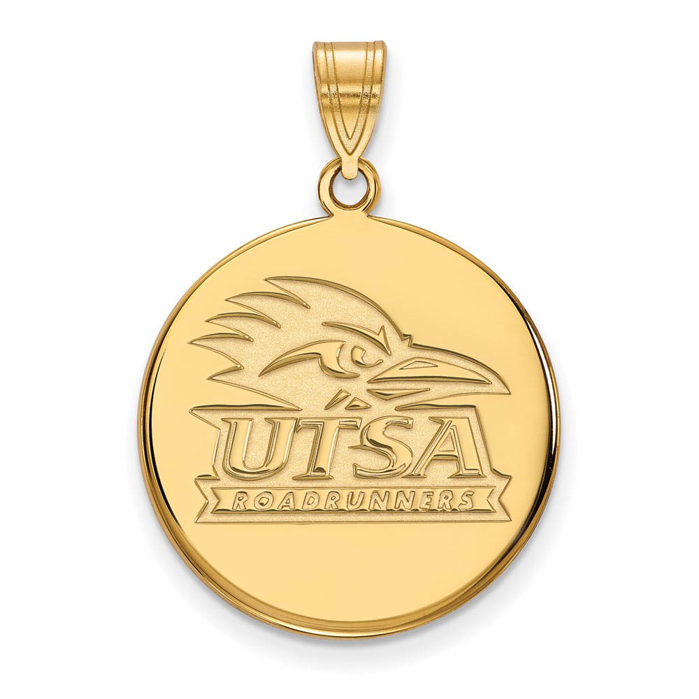 14k Gold Plate Silver U. of Texas San Antonio Disc Pendant