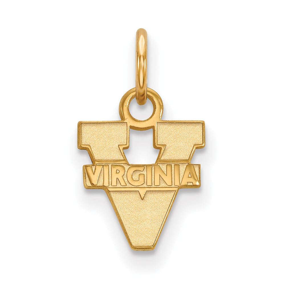 14k Gold Plated Silver U. of Virginia (Tiny) 'V' Logo Charm Pendant