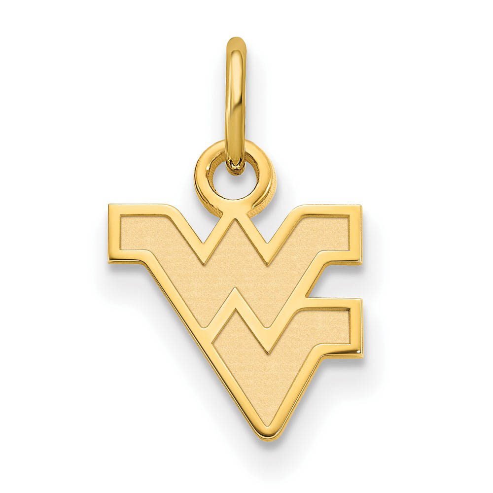 14k Gold Plated Silver West Virginia U. (Tiny) Logo Charm Pendant
