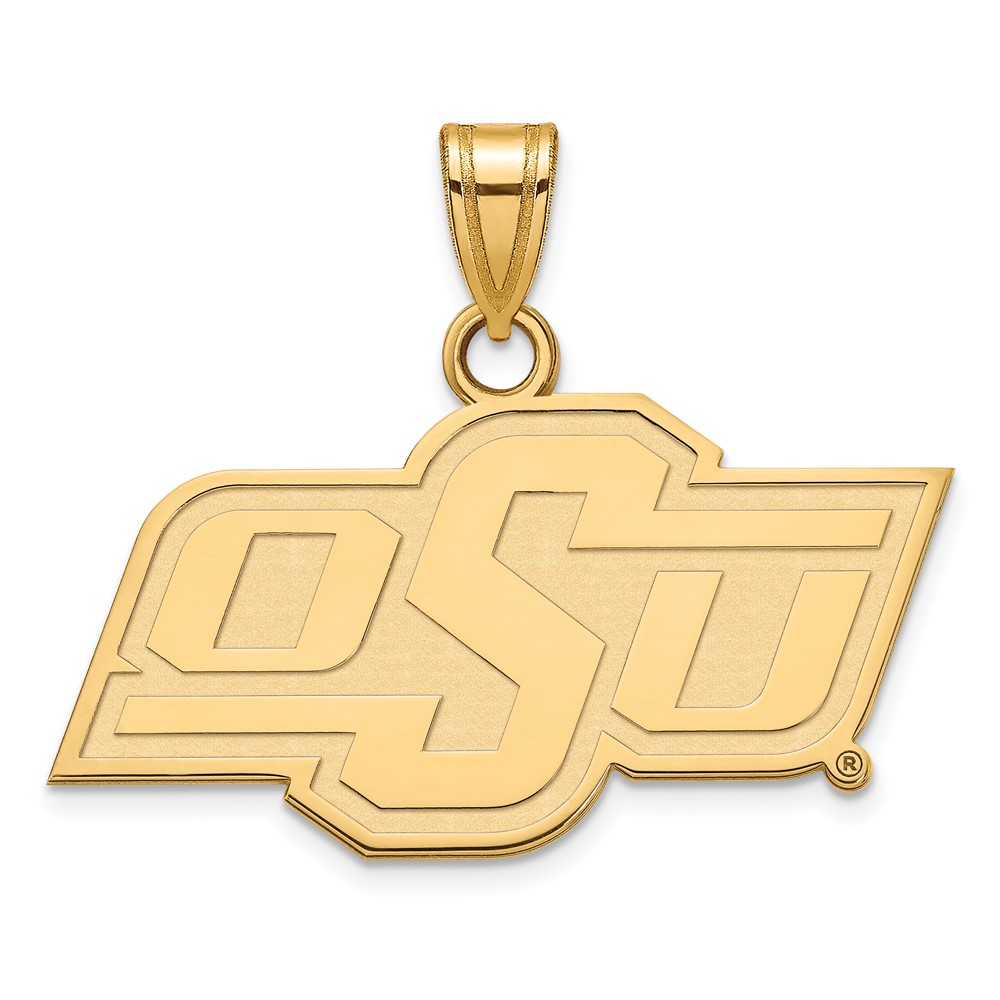 14k Gold Plated Silver Oklahoma State 'OSU' Pendant