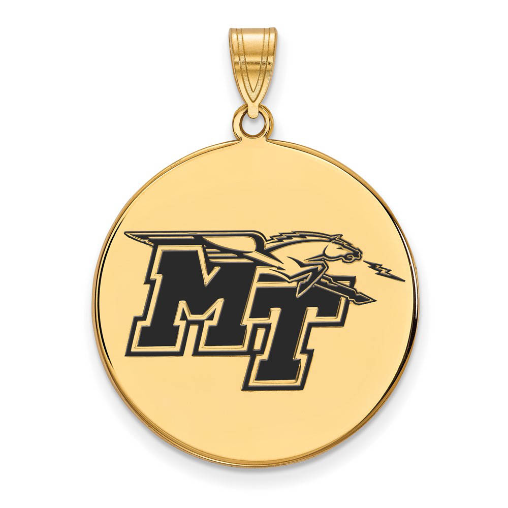 14k Gold Plate Silver Mid Tennessee State Enamel Disc Pendant